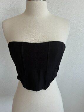 White Fox Corset Strapless Boned Tube Top Sweetheart Neckline Lace Up